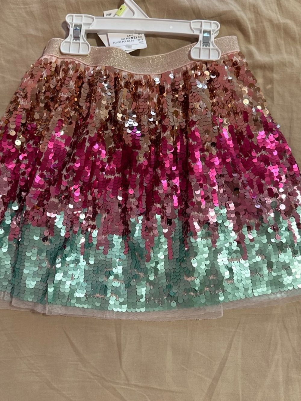 H&M Rose Gold, Hot Pink & Mint Sequin Skirt